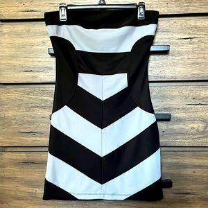 My Michelle Tube/Strapless Contrast Mini Bodycon Dress